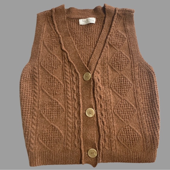 Jolie & Joy Brown Button Sweater Vest - Picture 8 of 11